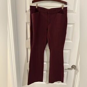 Old Navy High Rise Pixie Flare Pants Burgundy Size 16